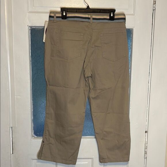 NWT Lee Riveted Ultimate 5 Women’s Cropped Pant with Striped Belt Size 14M - Picture 7 of 7